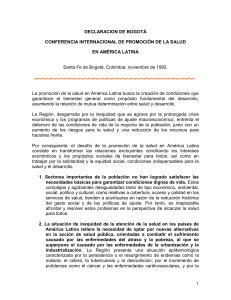 Declaración de Bogota - Promoción de la Salud