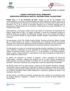 PUEBLA PARTICIPA EN EL SEMINARIO “SERVICIOS PERICIALES