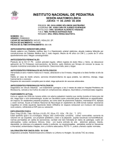 historia clinica - Instituto Nacional de Pediatría