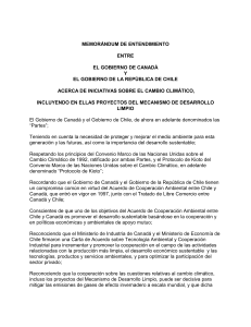 Memorándum de Entendimiento sobre Cambio Climático