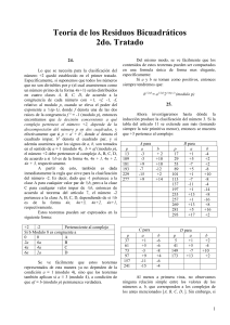 Teoría de los Residuos Bicuadraticos