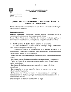 como ha evolucionado el conocimiento del atomo