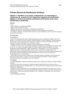 Práctica general de identificación de rocas
