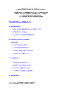 IDEAS PRELIMINARES PARA EL PLAN MAESTRO DE MAR DEL