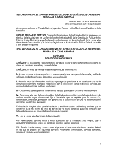 reglamento para el aprovechamiento del derecho de via de las