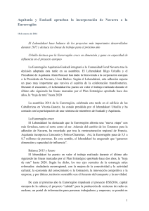 Aquitania y Euskadi aprueban la incorporación de Navarra a la
