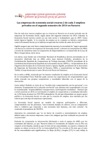 Las empresas de economía social crearon 2 de cada 3 empleos