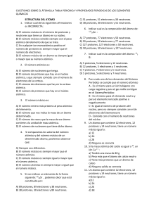 CUESTIONES SOBRE EL ÁTOMO,LA TABLA PERIODICA Y