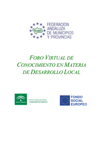 Foro Virtual de Conocimiento en Materia de Desarrollo Local