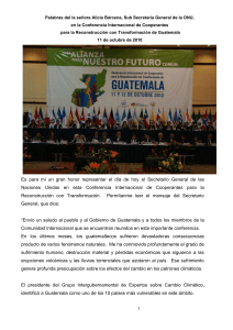 Palabras del la se&ntilde;ora Alicia B&aacute;rcena, Sub Secretaria General de la