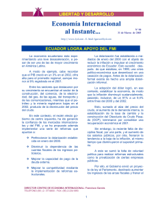 ecuador logra apoyo del fmi