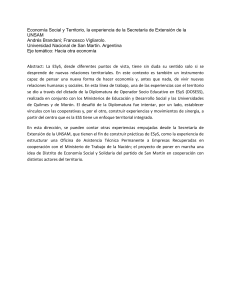 Economía Social y Territorio, la experiencia de la Secretaría de