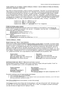 VISIÓN GENERAL DE LOS VERBOS: TIEMPOS VERBALES