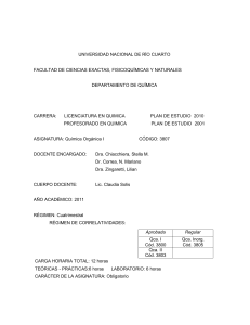 Química Orgánica - UNRC - Universidad Nacional de Río Cuarto