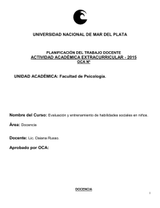 Evaluación y entrenamiento de habilidades sociales en niños