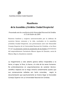 de la Asamblea &iexcl;C&oacute;rdoba Ciudad Despierta!