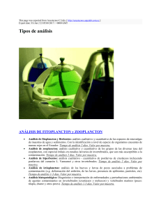 Tipos de análisis : Acuatecnos C.Ltda. : http://acuatecnos.aqualab
