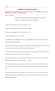 Ejercicios de ley de seno y coseno