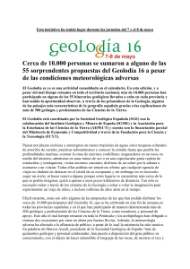nota de prensa geolodía 16 - Sociedad Geológica de España