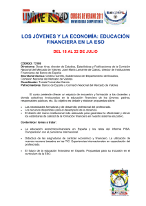 LOS JÓVENES Y LA ECONOMÍA: EDUCACIÓN FINANCIERA EN LA ESO DEL 18