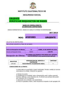 INSTITUTO GUATEMALTECO DE SEGURIDAD SOCIAL URGENTE