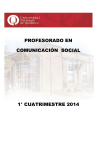 Cuadernillo Profesorados – Primer Cuatrimestre de 2014