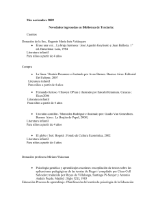 Novedades ingresadas en Biblioteca de Terciaria: