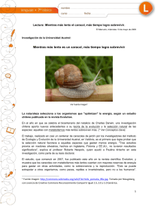 Mientras más lento el caracol, más tiempo logra sobrevivir