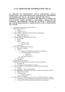 27. EL PROCESO DE INFORMACIÓN VISUAL EL PROCESO DE