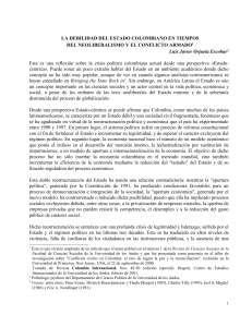 LA DEBILIDAD DEL ESTADO COLOMBIANO EN TIEMPOS