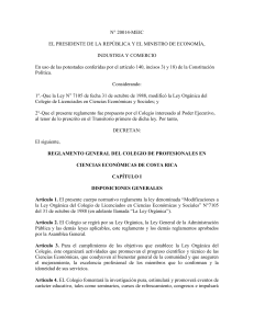 N° 20014-MEIC - Colegio de Profesionales en Ciencias