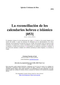 La reconciliación de los calendarios hebreo e islámico [053]