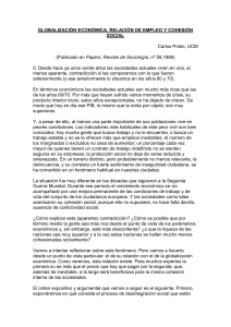 globalización económica, relación de empleo y cohesión social