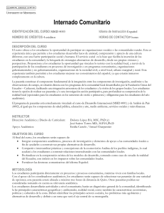 Internado Comunitario IDENTIFICACIÓN DEL CURSO MSID 4003