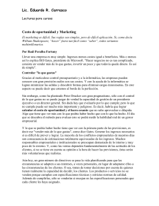 Costo de oportunidad y Marketing