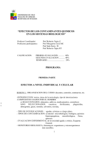 Efectos de los Contaminantes en los Sistemas Biol&oacute;gicos