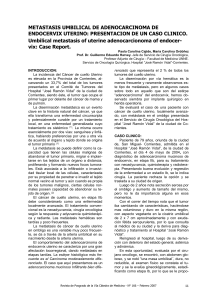 Titulo: “METÁSTASIS UMILICAL DE ADENOCARCINOMA DE