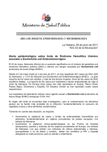 Ministerio de Salud Pública ÁREA DE HIGIENE EPIDEMIOLOGÍA Y