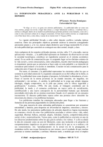 la intervención pedagógica ante la publicidad y el deporte