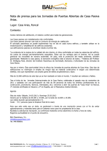 Puertas Abiertas de Casa Pasiva Arias