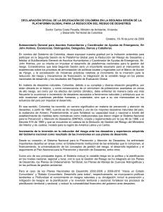 declaración oficial de la delegaciòn de colombia