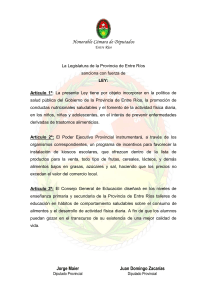 la honorable cámara de diputados - Cámara de Diputados de Entre