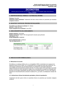 Informe de ziconotide. - Hospital Universitario Virgen de las Nieves