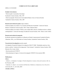 CV Prof. Catanzaro - Facultad de Ciencias Sociales