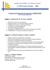 Programa de Geografía de Argentina y MERCOSUR