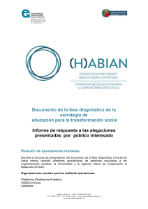 Resumen de las alegaciones