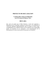 proyecto de declaracion - Honorable Cámara de diputados de la