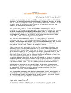 La clonación de un mamífero