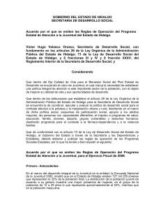 Acuerdo por el que se emiten las Reglas de Operación del