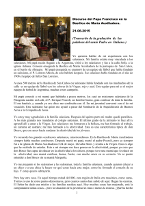 Discurso del Papa Francisco en la Basílica de María Auxiliadora. 21